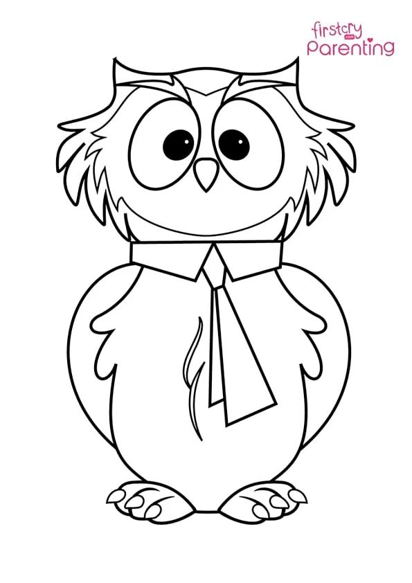 Cartoon Owl With Tie Coloring Page Colouring Pages Cartoon Owl With Tie Coloring Page Colouring Pages