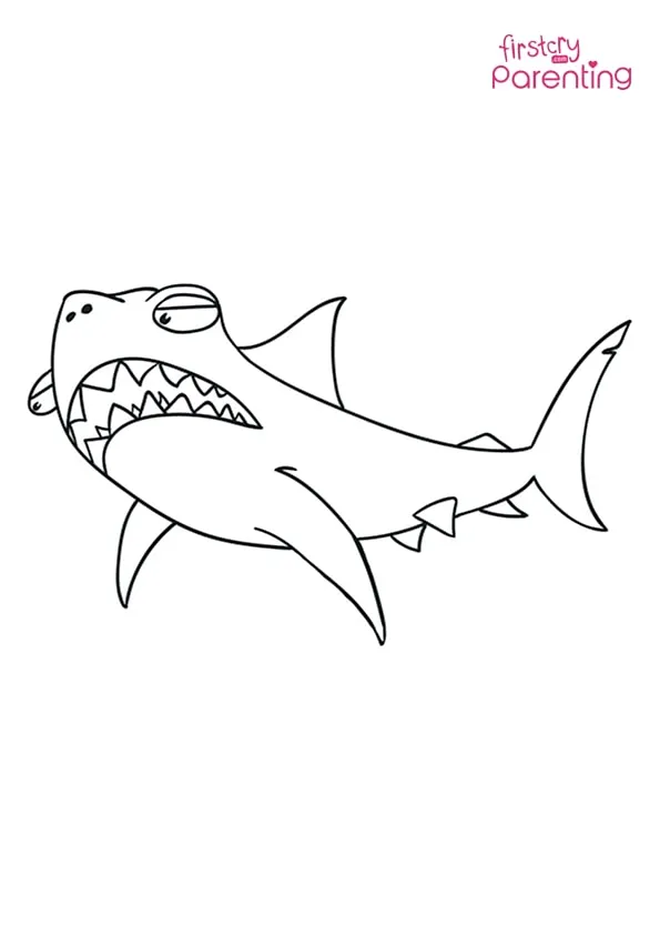 Cartoon Shark Coloring Page Colouring Pages Cartoon Shark Coloring Page Colouring Pages