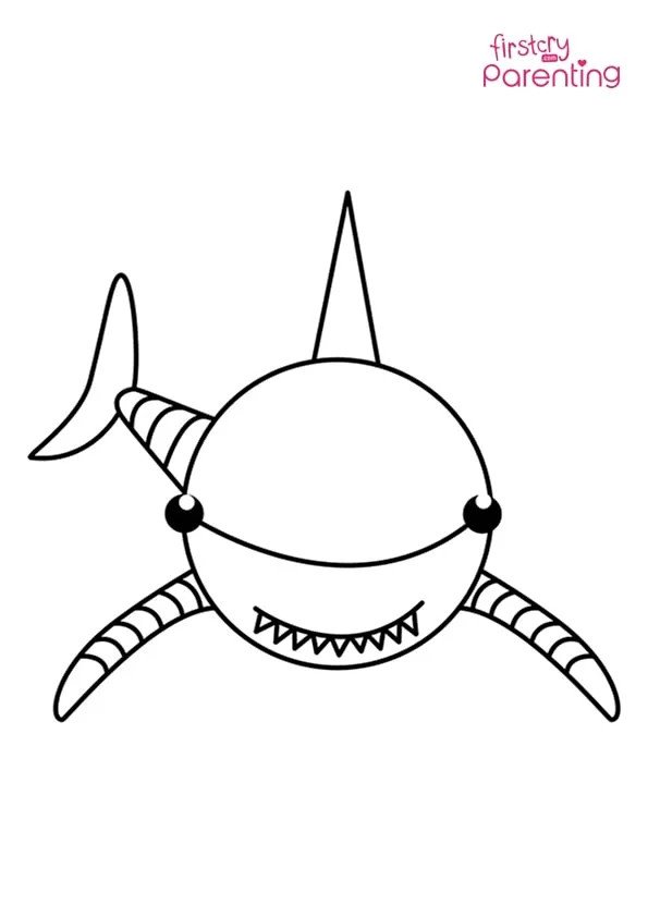 Cartoon Shark Looking Forward Coloring Page Colouring Pages Cartoon Shark Looking Forward Coloring Page Colouring Pages