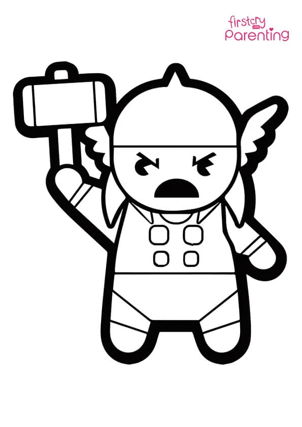 Cartoon Thor Coloring Page Colouring Pages