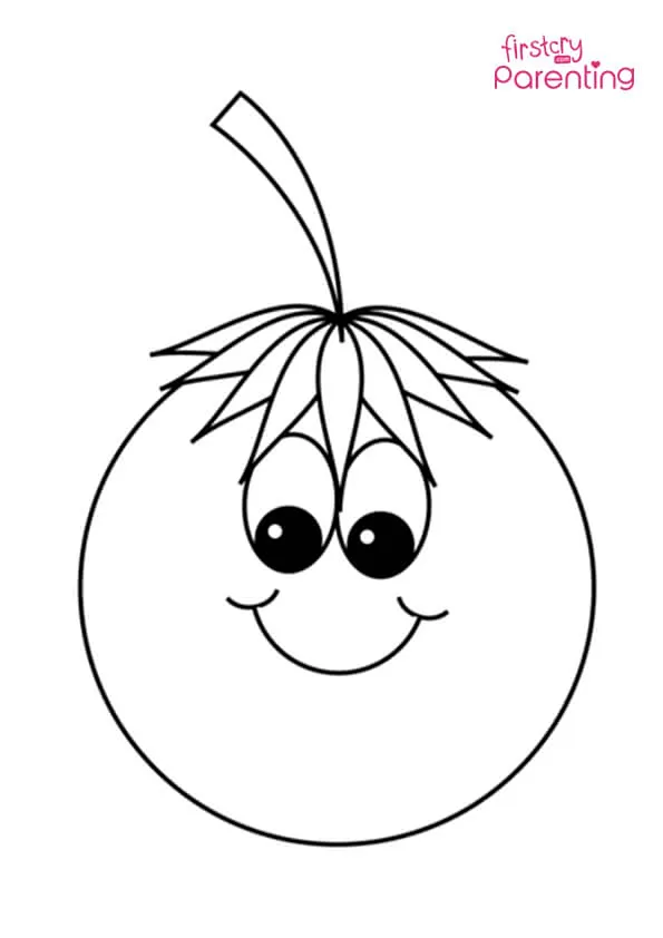 Cartoon Tomato Coloring Page