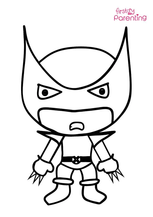 Cartoon Wolverine Coloring Page Colouring Pages