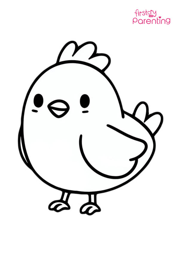 Cartoon Chicken Coloring Page