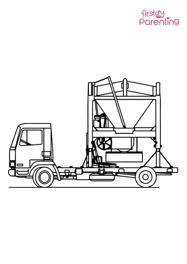 Cement Truck Coloring Page Colouring Pages