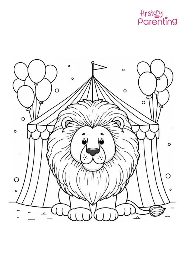 Circus Lion Coloring Page Colouring Pages
