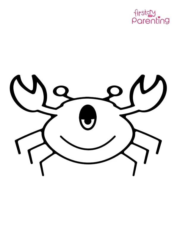 Crab With Big Eyes Coloring Page Colouring Pages