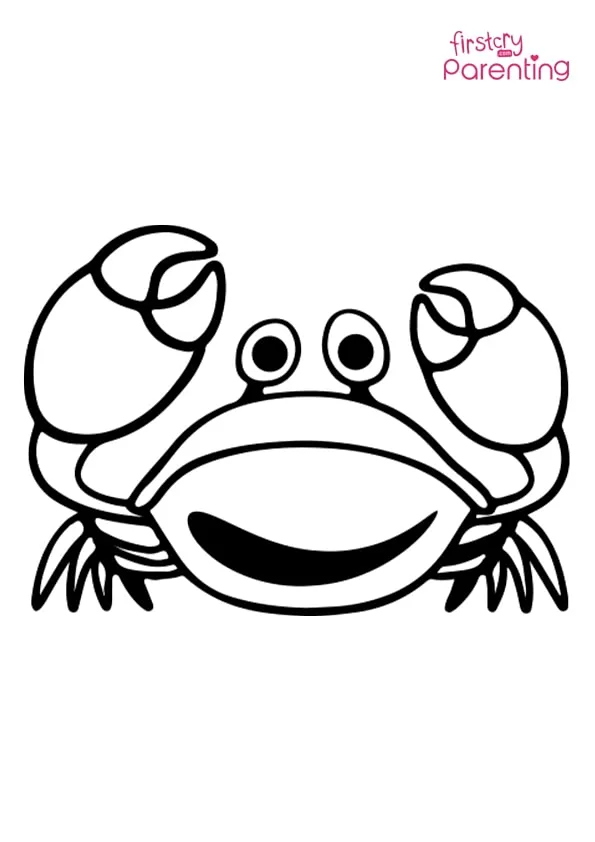 Crab with Kid Coloring Page Colouring Pages