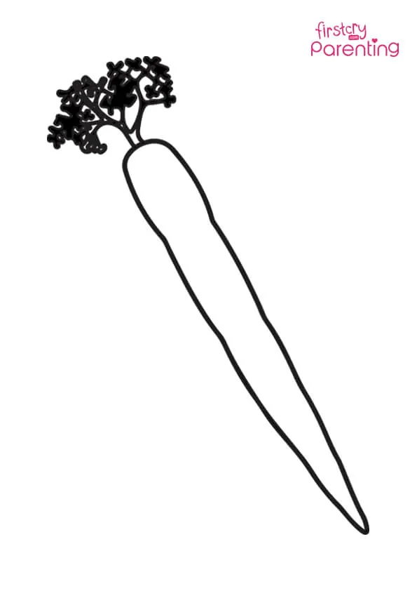 Cute & Easy Carrrot Coloring Page