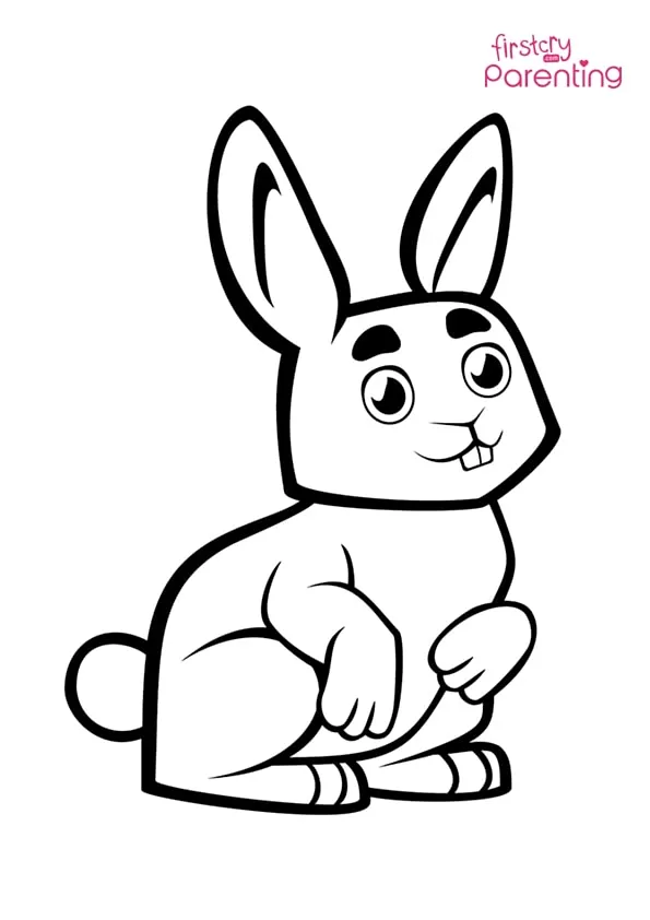 Cute Baby Rabbit Coloring Page Colouring Pages