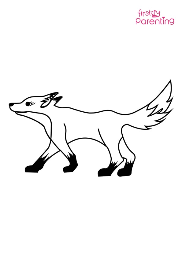 Cute Fox Coloring Page for Kids FirstCry Parenting