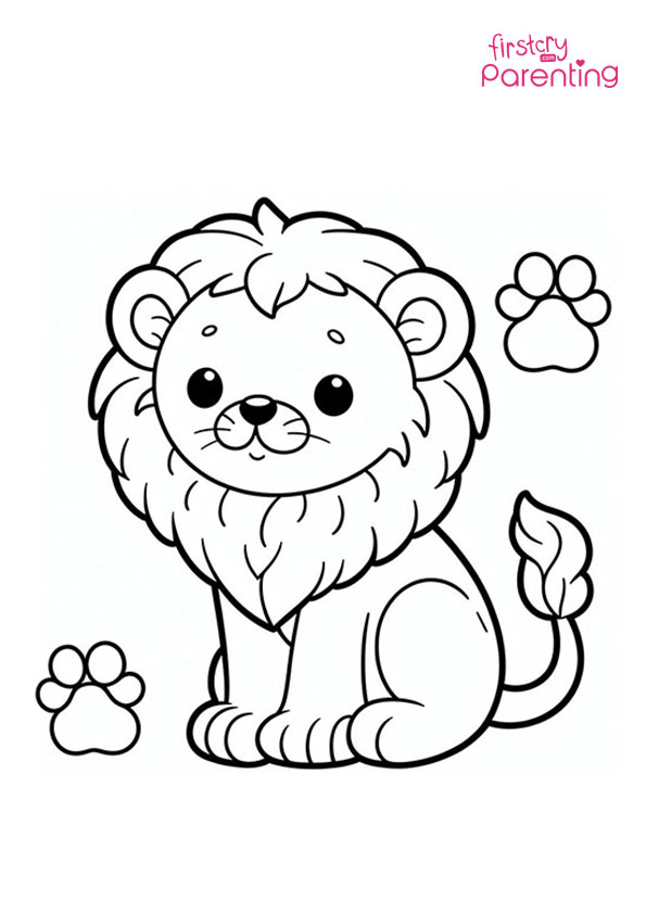 Cute Lion Coloring Page