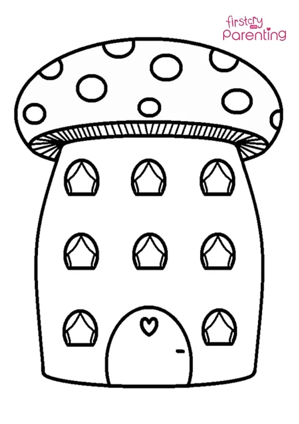 Cute Mushroom House Coloring Page Colouring Pages Cute Mushroom House Coloring Page Colouring Pages