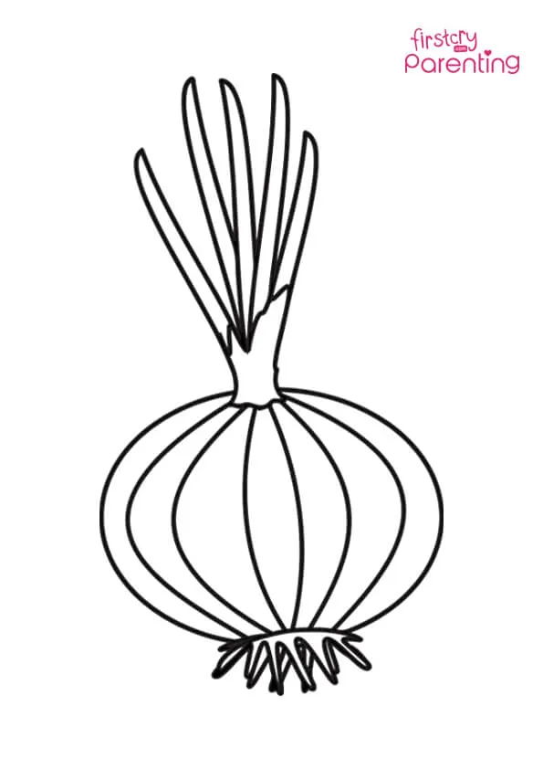 Cute Onion Coloring Page