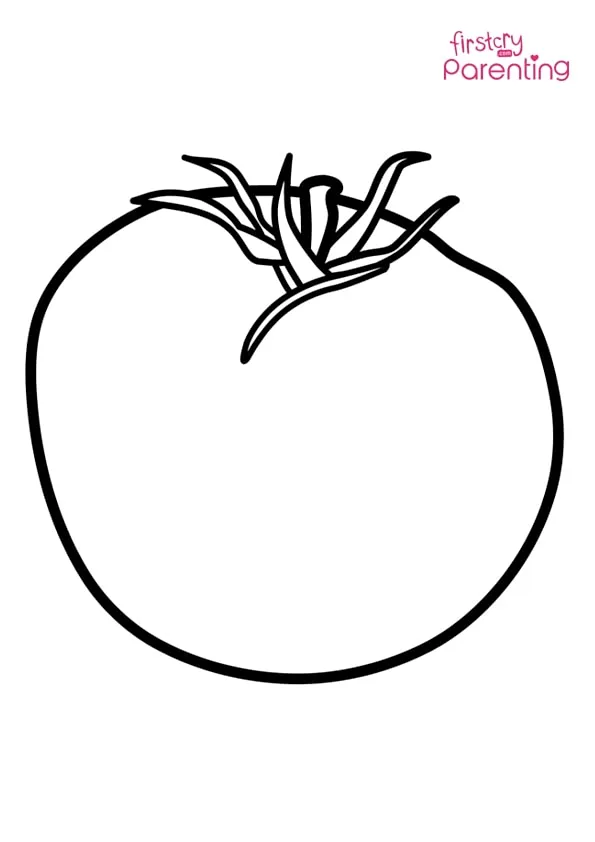 Cute Tomato Coloring Page