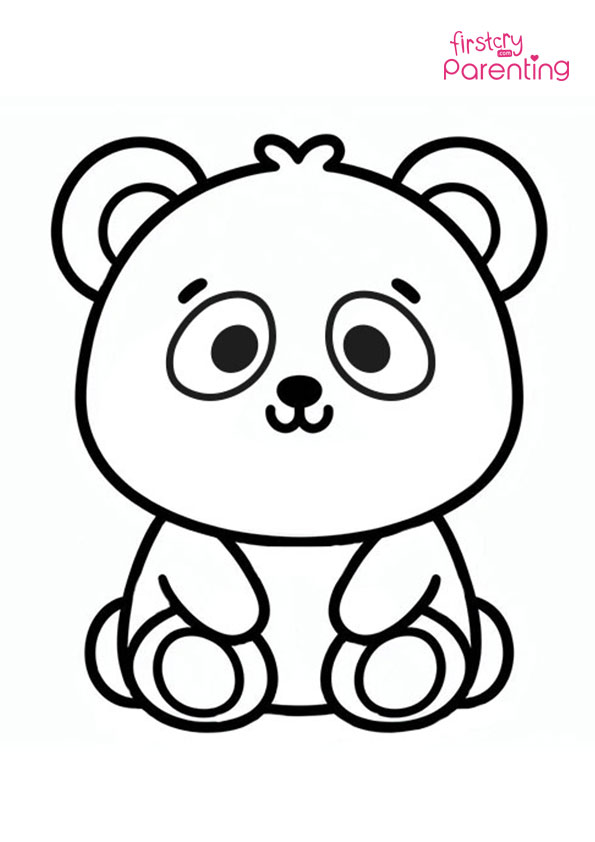 Cute panda coloring page