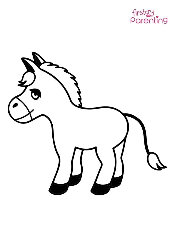Donkey Outline Coloring Page