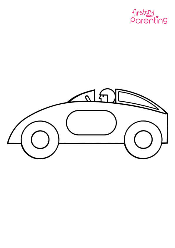 Driving Sports Car Coloring Page