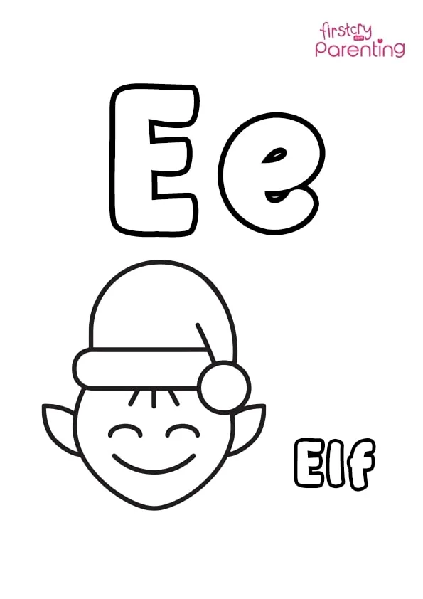 E For ELF Coloring Page Colouring Pages E For ELF Coloring Page Colouring Pages