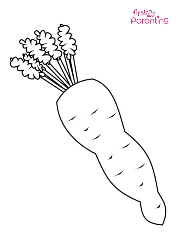 Easy Carrot Coloring Page