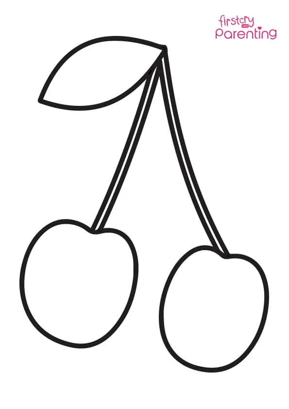 Easy Cherry Coloring Page Colouring Pages