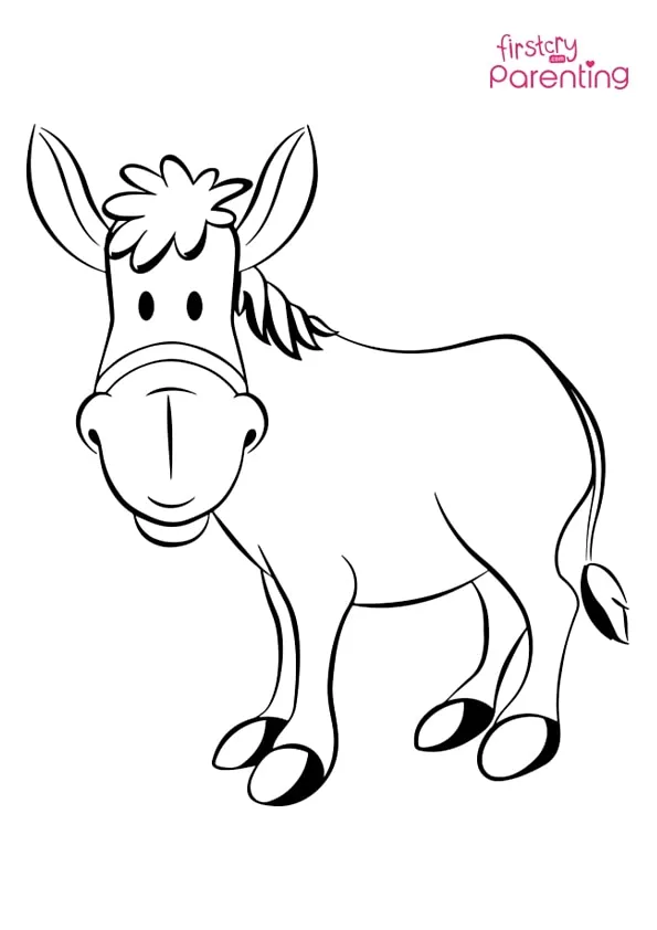 Easy Donkey Coloring Page