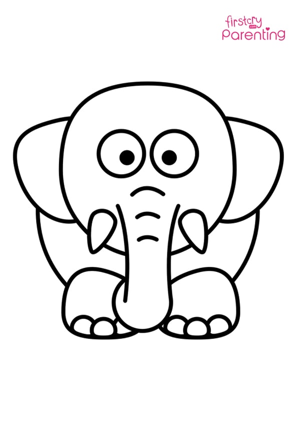 Easy Elephant Coloring Page for Kids | FirstCry Parenting
