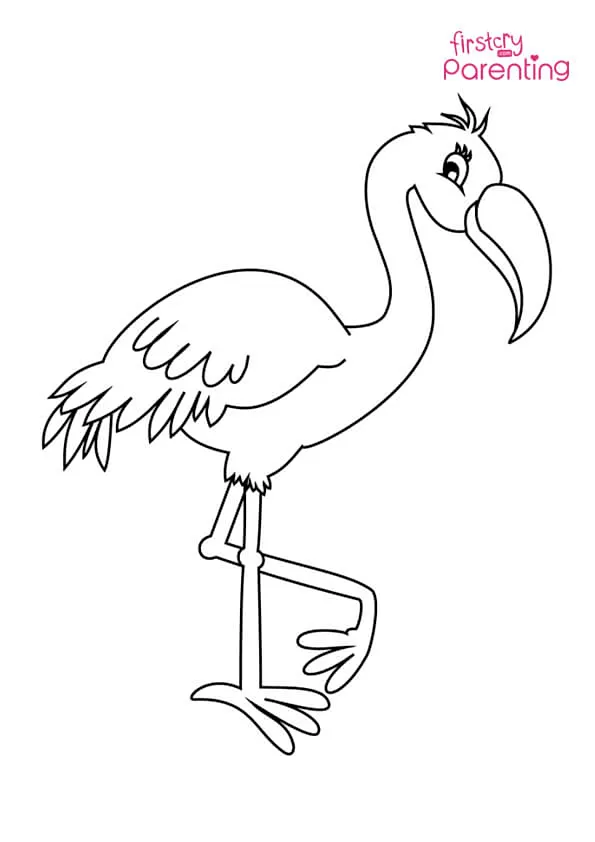 Easy Flamingo Coloring Page Colouring Pages