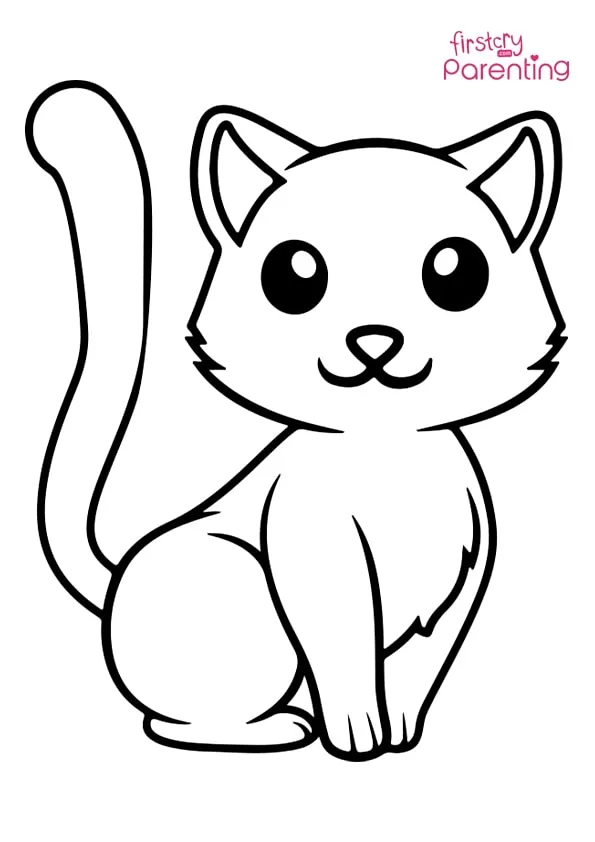 Easy Kitten Coloring Page Colouring Pages