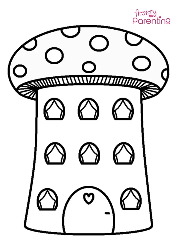 Easy Mushroom House Coloring Page Colouring Pages Easy Mushroom House Coloring Page Colouring Pages