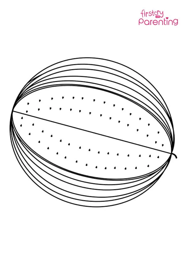 Easy Watermelon Coloring Page Colouring Pages