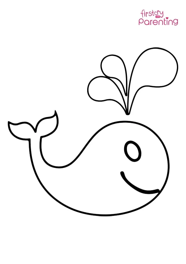 Easy Whale Outline Coloring Page Colouring Pages