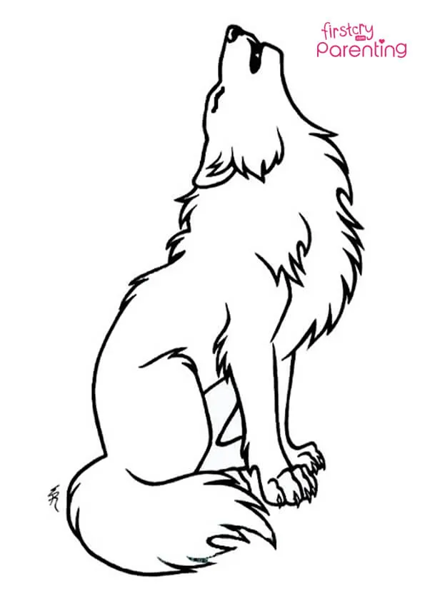 Easy Wolf Coloring Page Colouring Pages