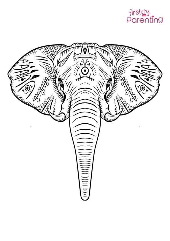 Elephant Head Coloring Page Colouring Pages