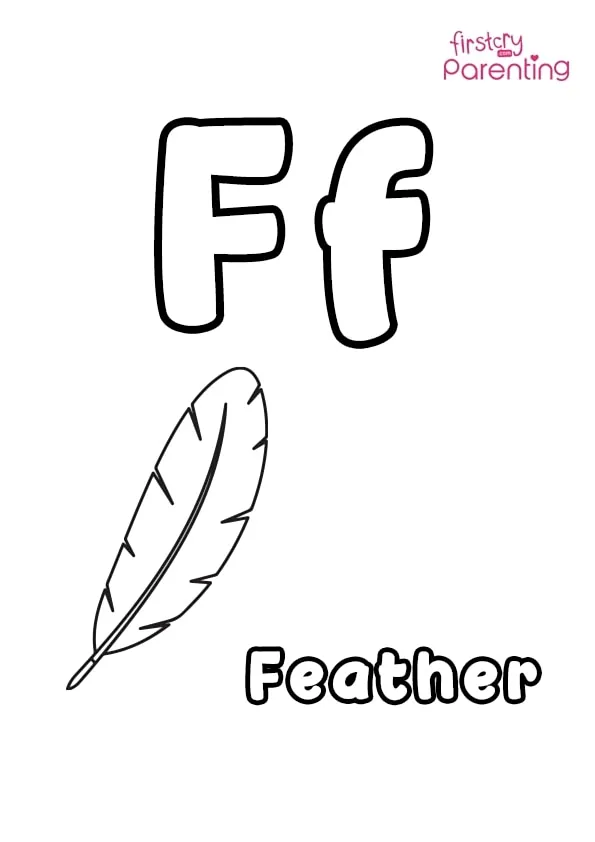 F For Feather Coloring Page F For Feather Coloring Page