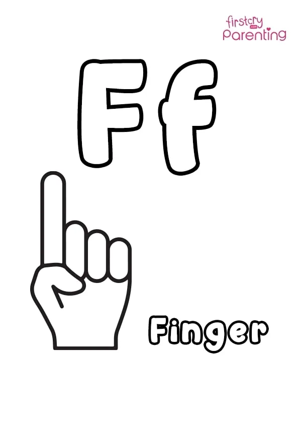 F For Finger Coloring Page F For Finger Coloring Page