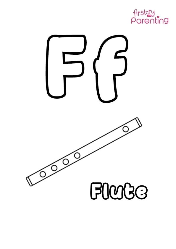 F For Flute Coloring Page F For Flute Coloring Page