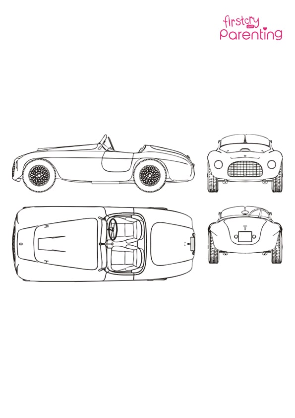 Police Car Coloring Page for Kids | FirstCry Parenting