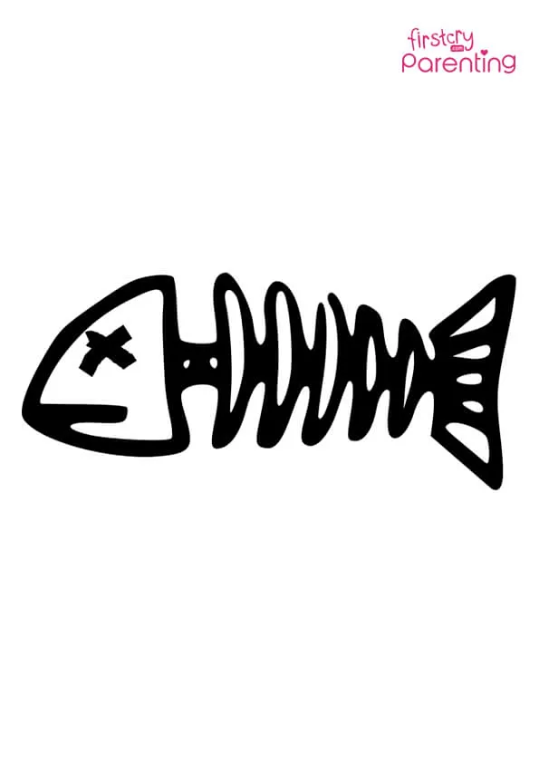 Fish Skeleton Coloring Page Colouring Pages