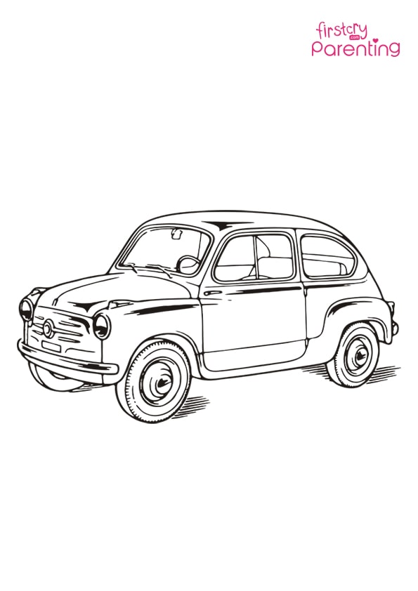 Flat Car Old Vintage Coloring Page