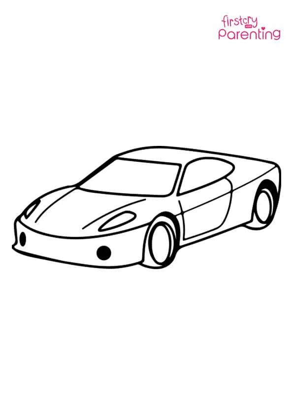 Flat Sports Car Coloring Page Colouring Pages