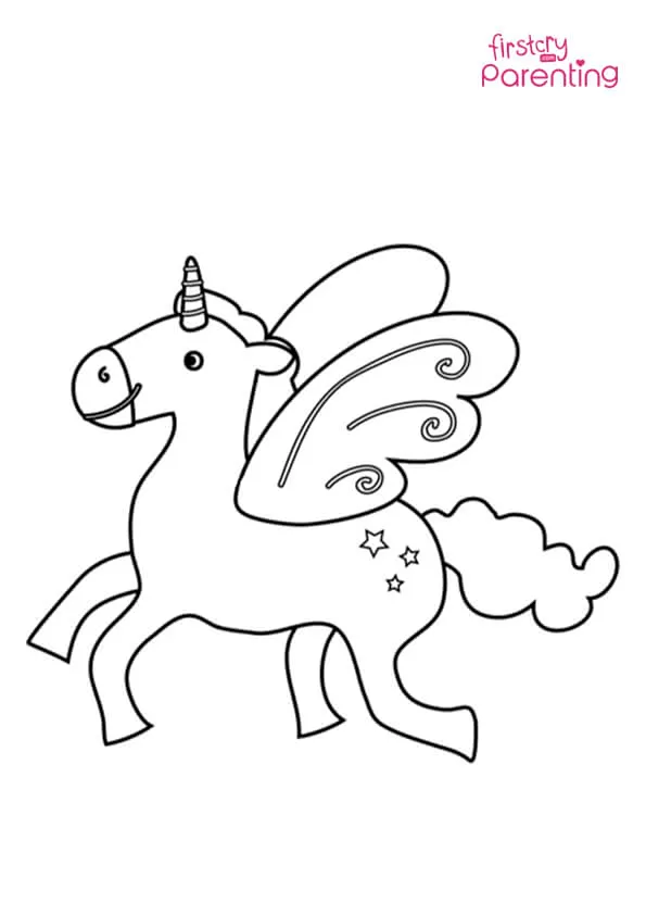 Flying Unicorn Coloring Page Colouring Pages