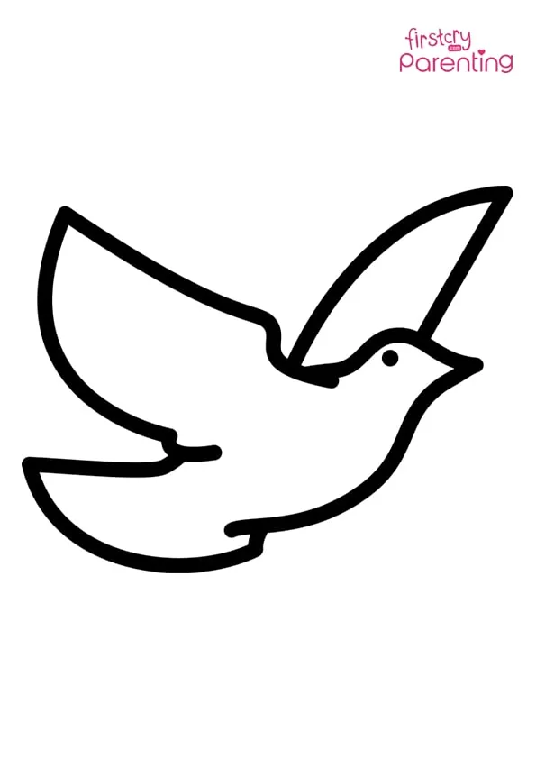 Flying White Dove Columbidae Coloring Page