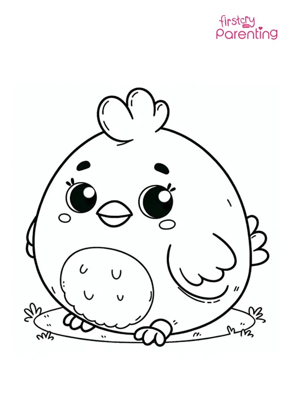 Funny Chicken Coloring Page