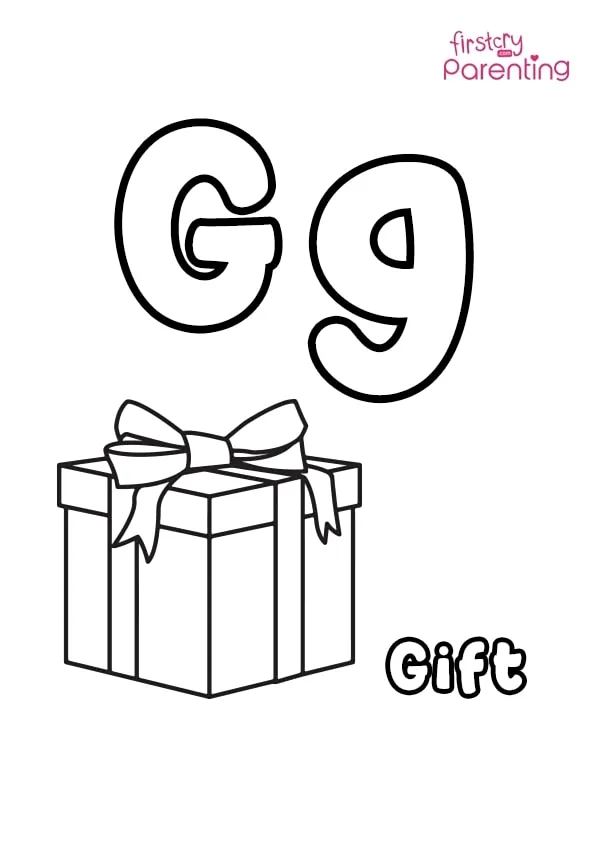 G For Gift Coloring Page G For Gift Coloring Page