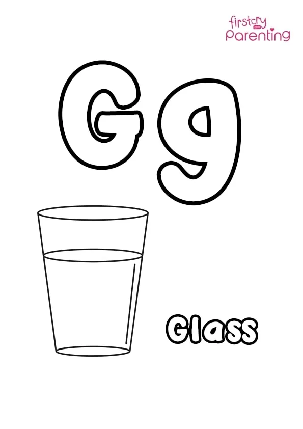 G For Glass Coloring Page G For Glass Coloring Page