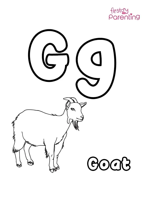G For Goat Coloring Page G For Goat Coloring Page