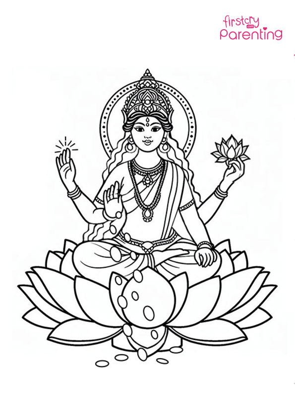 Goddess Laxmi Coloring Page