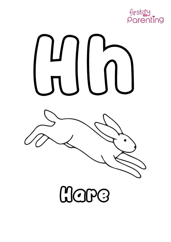 H For Hare Coloring Page