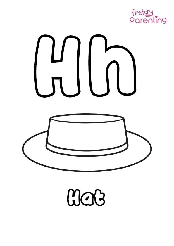 H For Hat Coloring Page