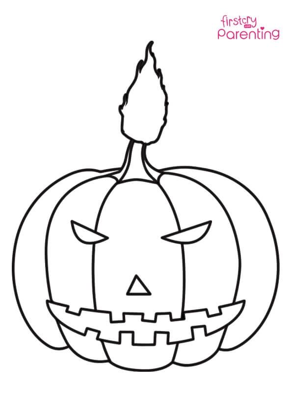 Scary Pumpkin Coloring Page for Kids | FirstCry Parenting